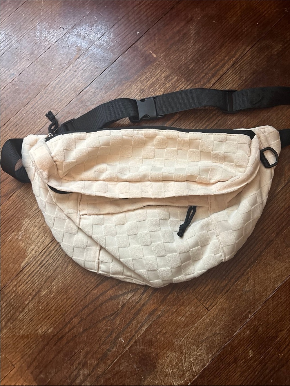 Cream Quilted Waist Bag / Fanny Pack